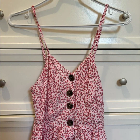 Red and White Floral Summer Midi Dress - Picture 2 of 8